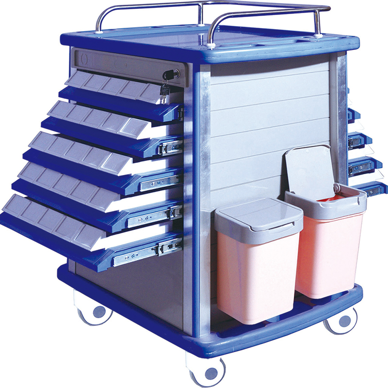SKR054-MT ABS Medical Treatment Cart with Central Lock Drawer for Hospital Emergency Use