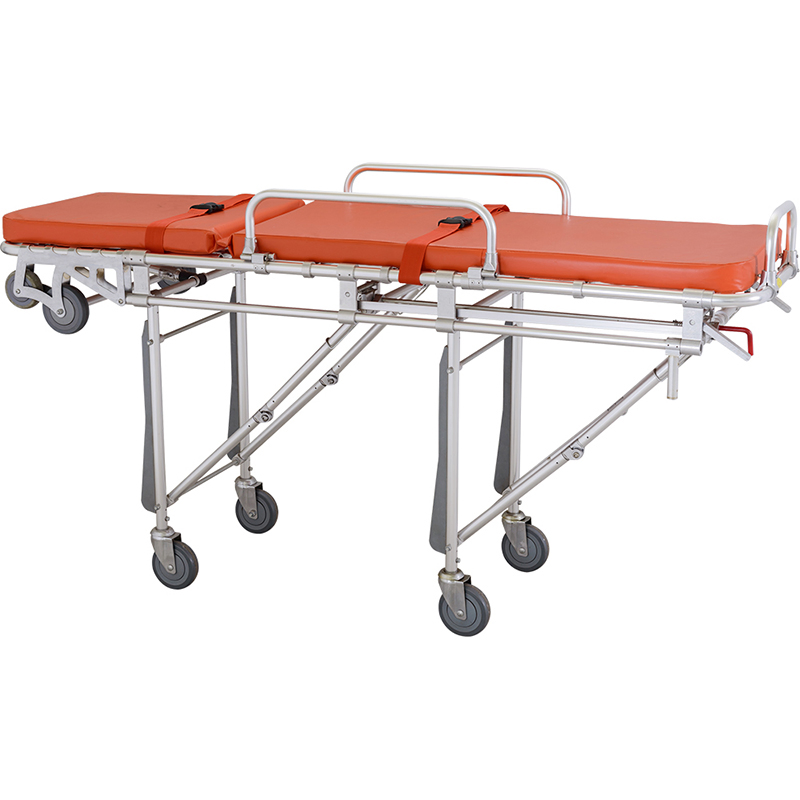 Heavy Duty Aluminum Alloy Medical Stretcher Trolley With 0-60° Backrest Adjustment