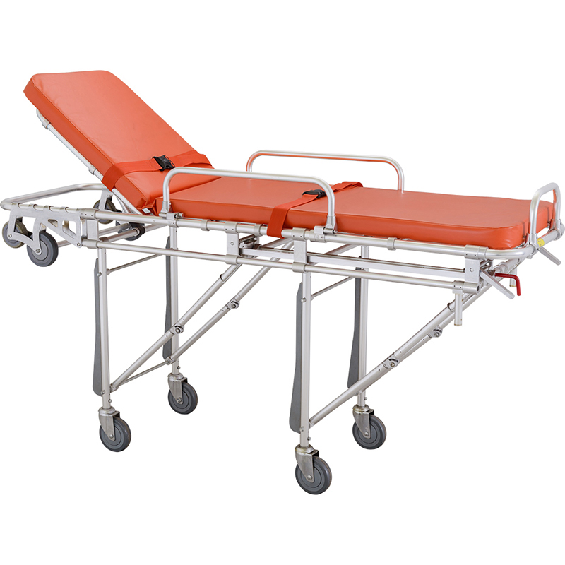 Heavy Duty Aluminum Alloy Medical Stretcher Trolley With 0-60° Backrest Adjustment