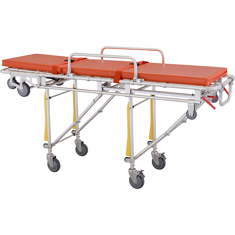 Heavy Duty Aluminum Alloy Medical Stretcher Trolley With 0-60° Backrest Adjustment