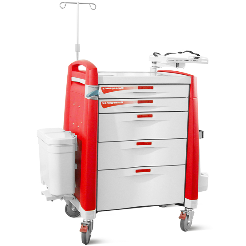 SKR058 ABS Hospital Emergency Ambulance Medical Drugs Trolley with Damping Drawer Rails