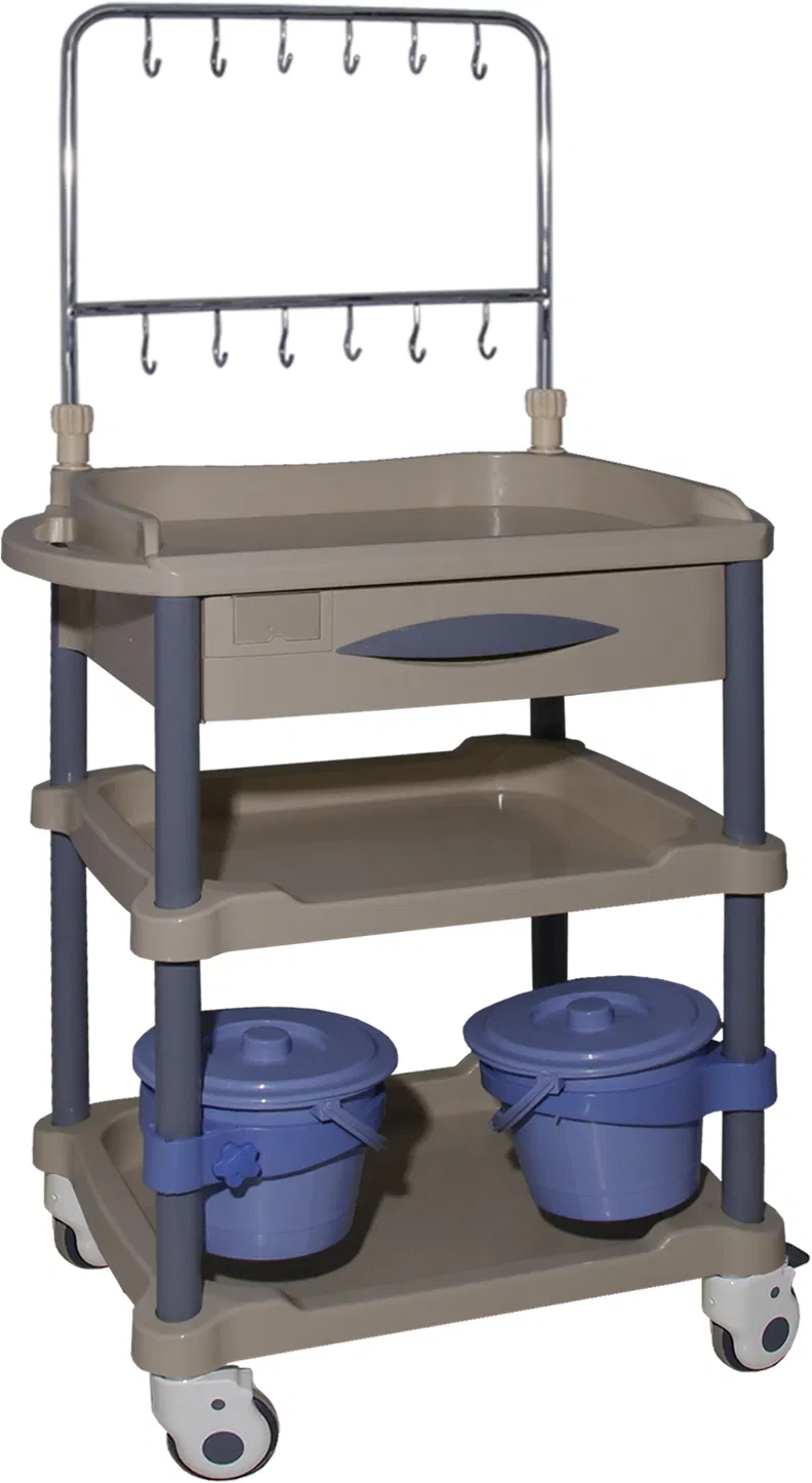 RH-C812 ABS Aluminum Alloy Infusion Trolley with 12 IV Hooks for Hospital Use