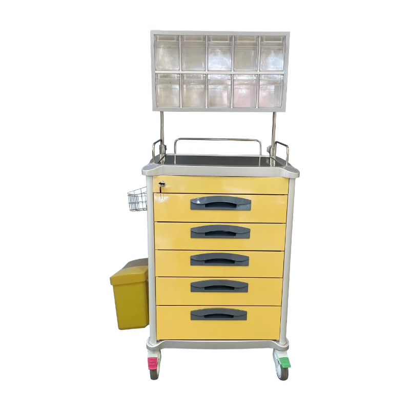 Durable Hospital Anesthesia Trolley with Central Lock and Soft Closing Drawers for Clinics