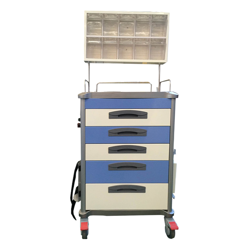 Durable Hospital Anesthesia Trolley with Central Lock and Soft Closing Drawers for Clinics