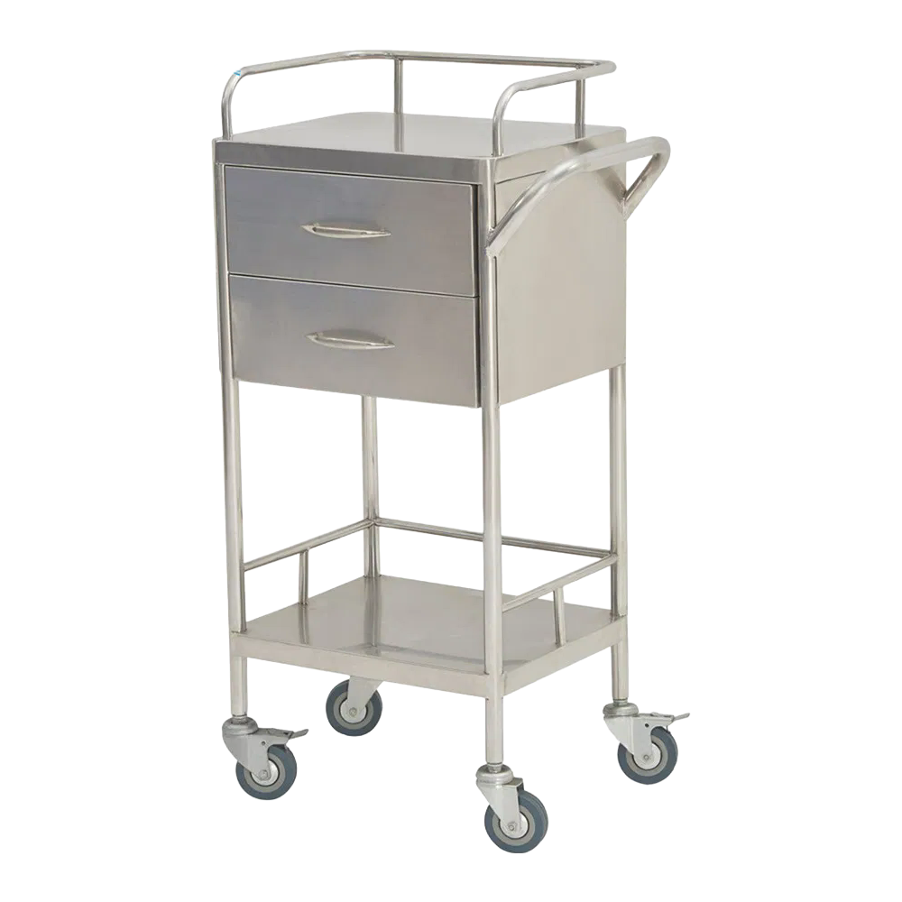 Stainless Steel Medical Instrument Trolley with Drawers for Hospital Use 400x320x900mm