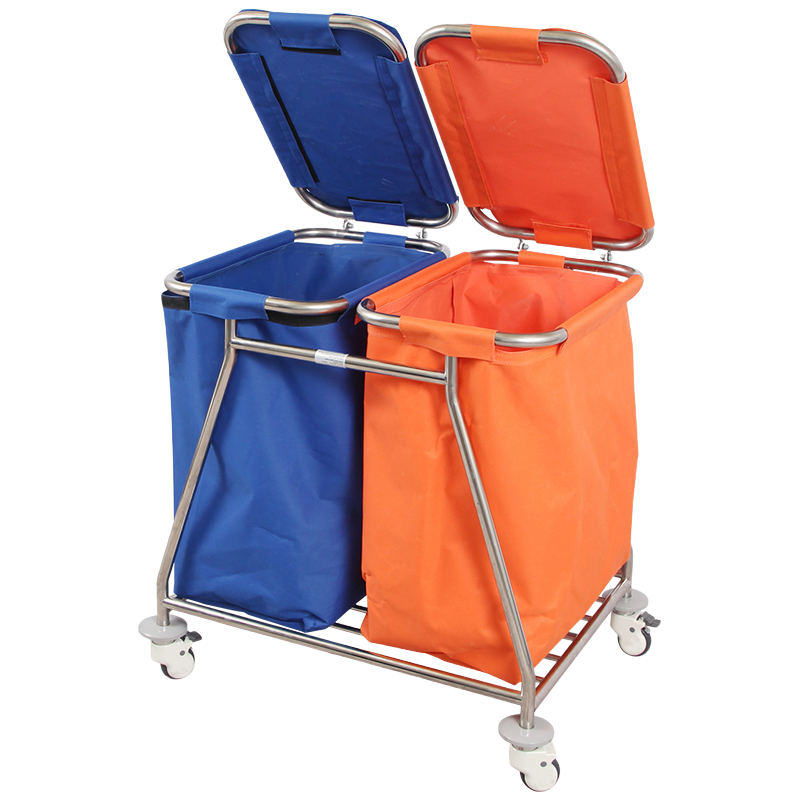 800x600x840mm Stainless Steel Liner Trolley with Fixed Casters and Brake System