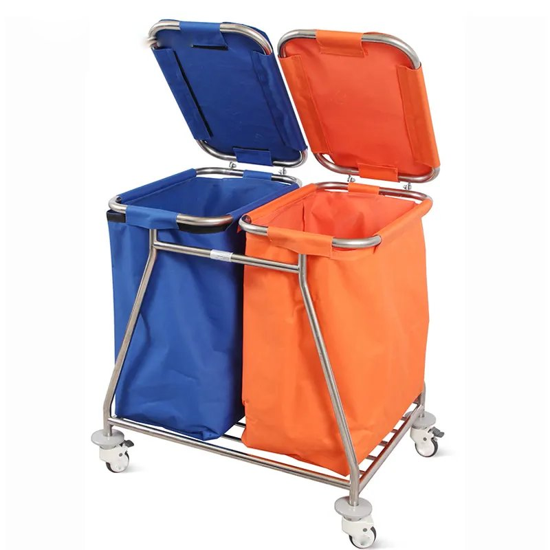 800x600x840mm Stainless Steel Liner Trolley with Fixed Casters and Brake System