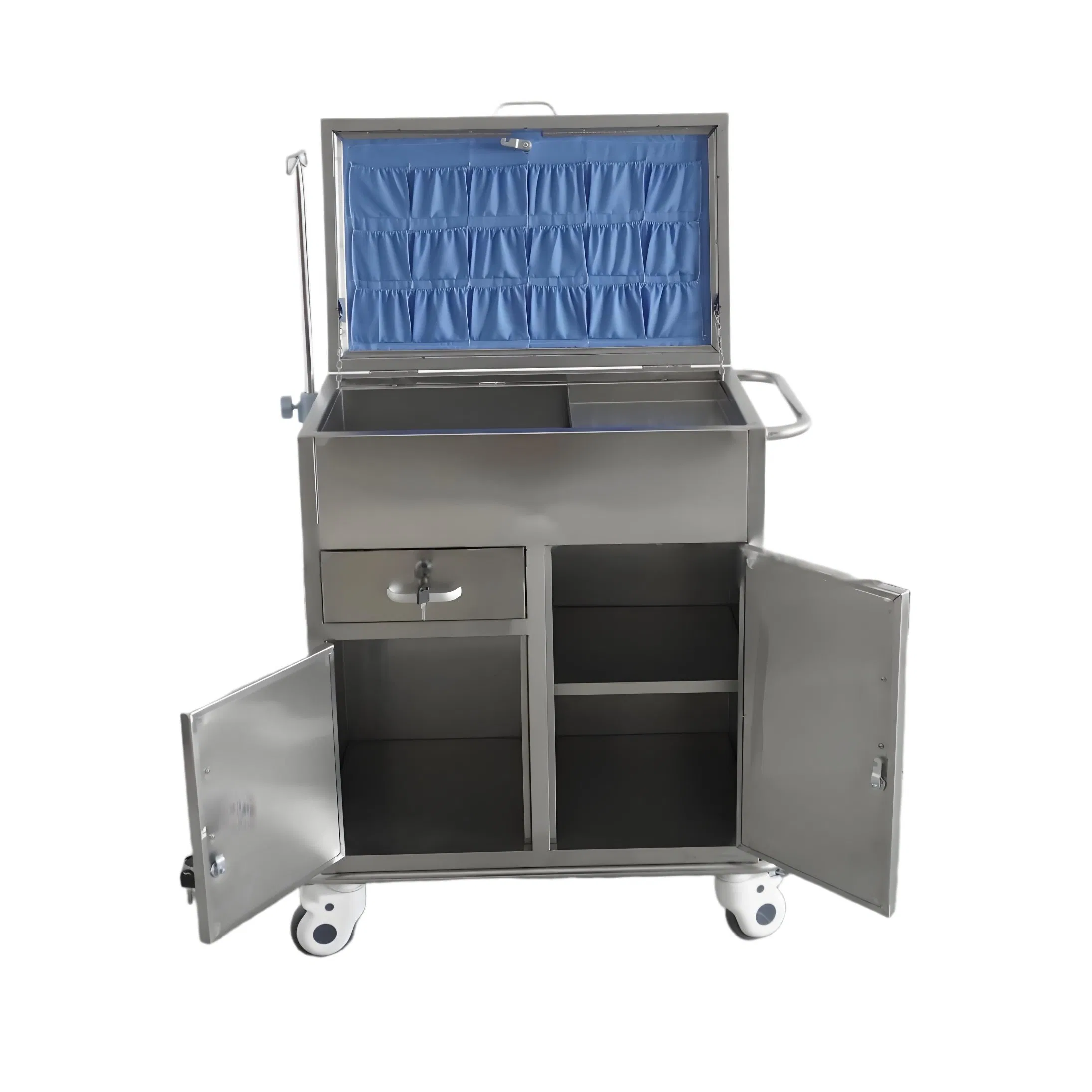 OEM ODM Medical Equipment Stainless Steel Trolley with Swivel Casters