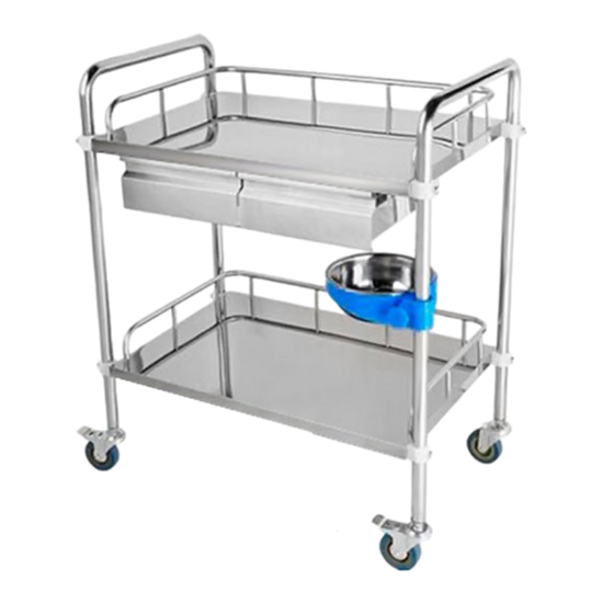Wholesale Stainless Steel Hospital Trolley Cart with Fixed Casters and Customization Options