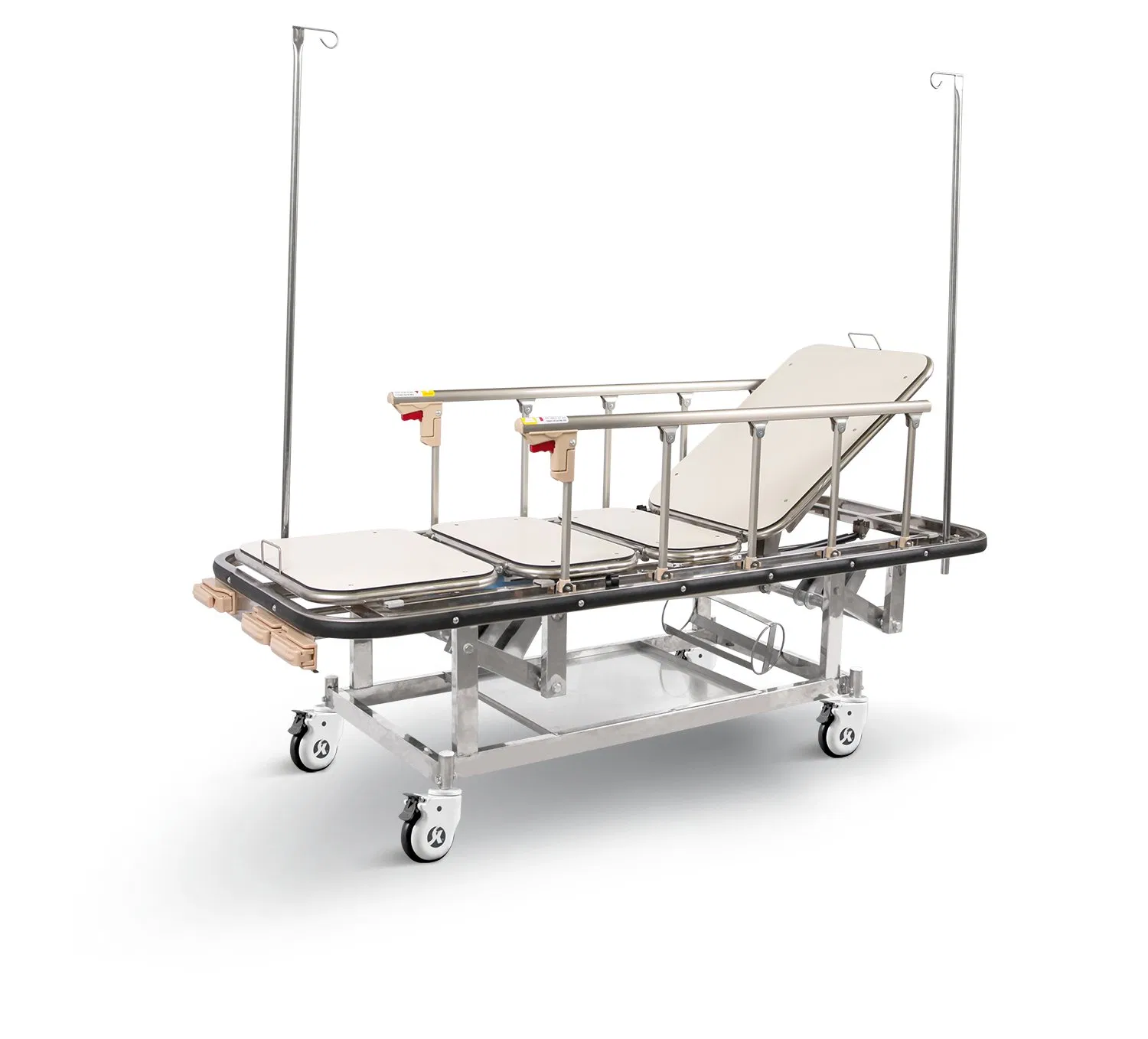 Customizable Two-Function Manual Patient Trolley for Hospital and Medical Facilities