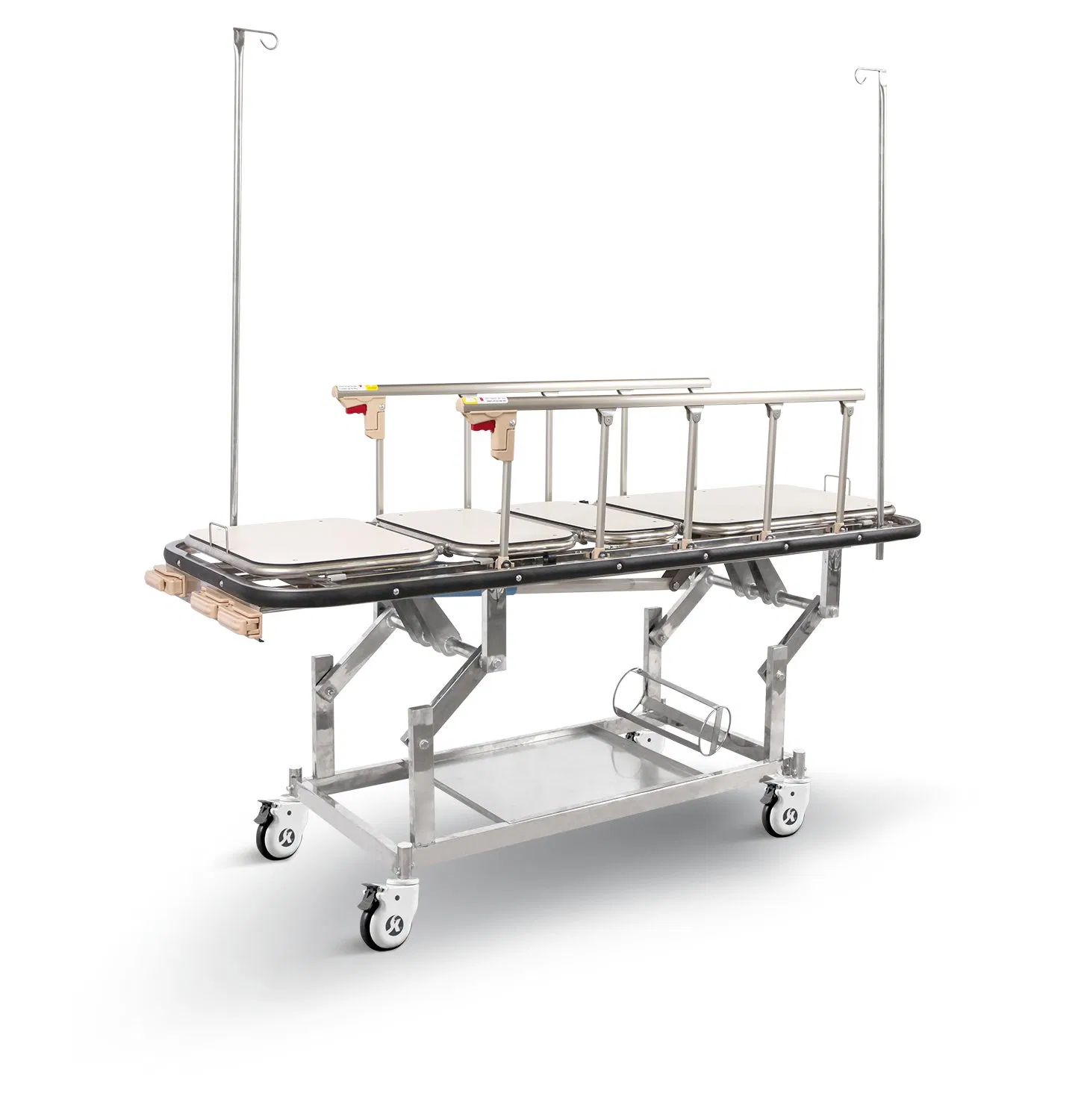 Customizable Two-Function Manual Patient Trolley for Hospital and Medical Facilities
