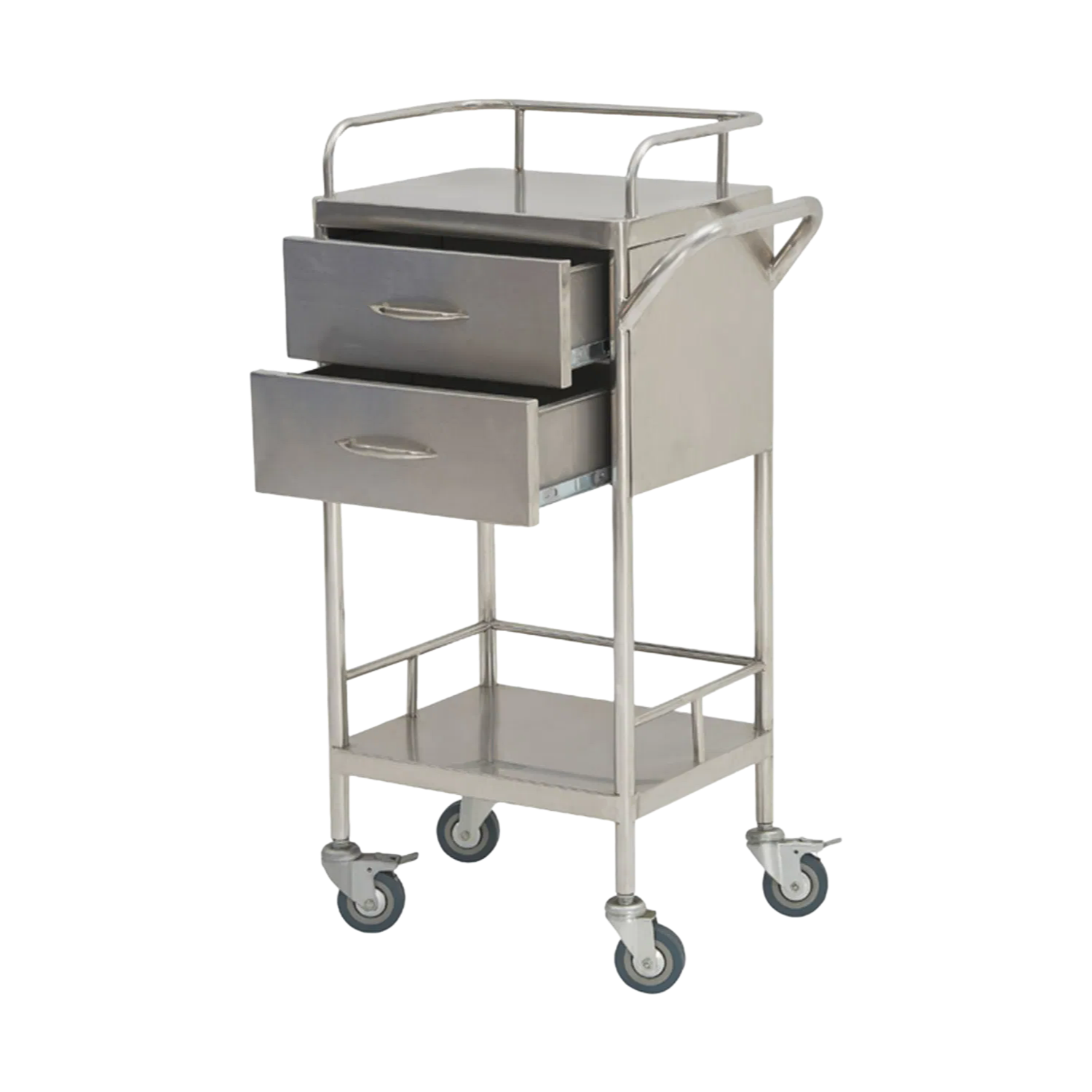 Stainless Steel Medical Instrument Trolley with Wheels for Hospital Surgical Equipment CY-D402B