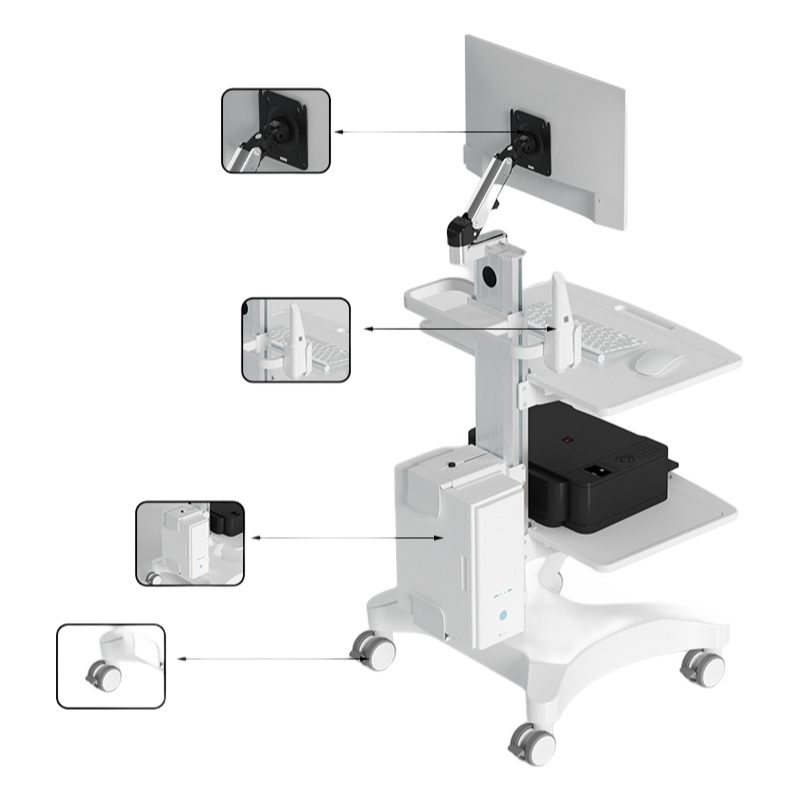 Premium Movable Medical Cart for Diagnosis Room Treatment and Office Use