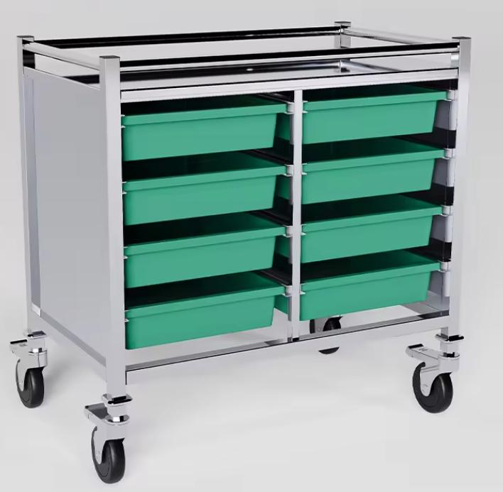 Custom Stainless Steel Medical Trolley with 0.2mm Tolerance - Deep Drawing Process