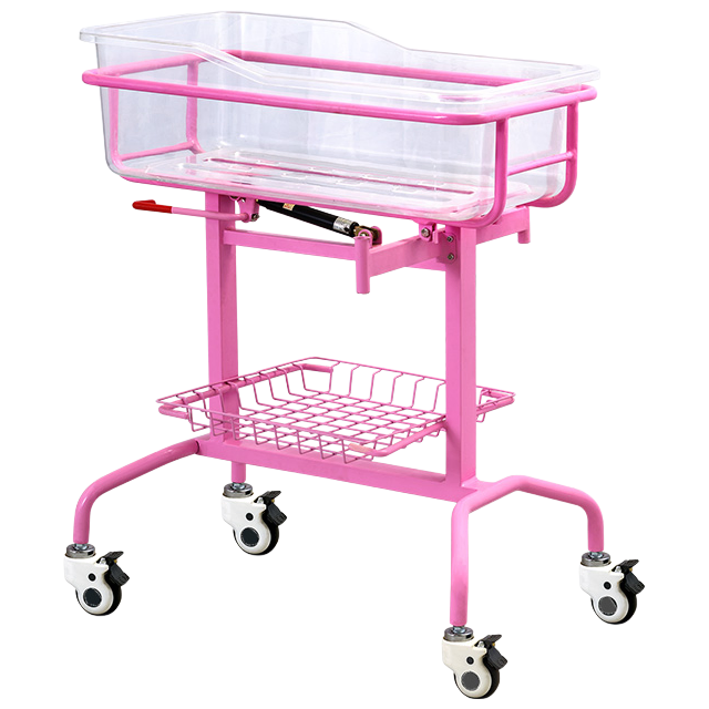 SD-X01-5 Manual Hospital Baby Crib with Adjustable Air Spring for Pediatric Newborn Care
