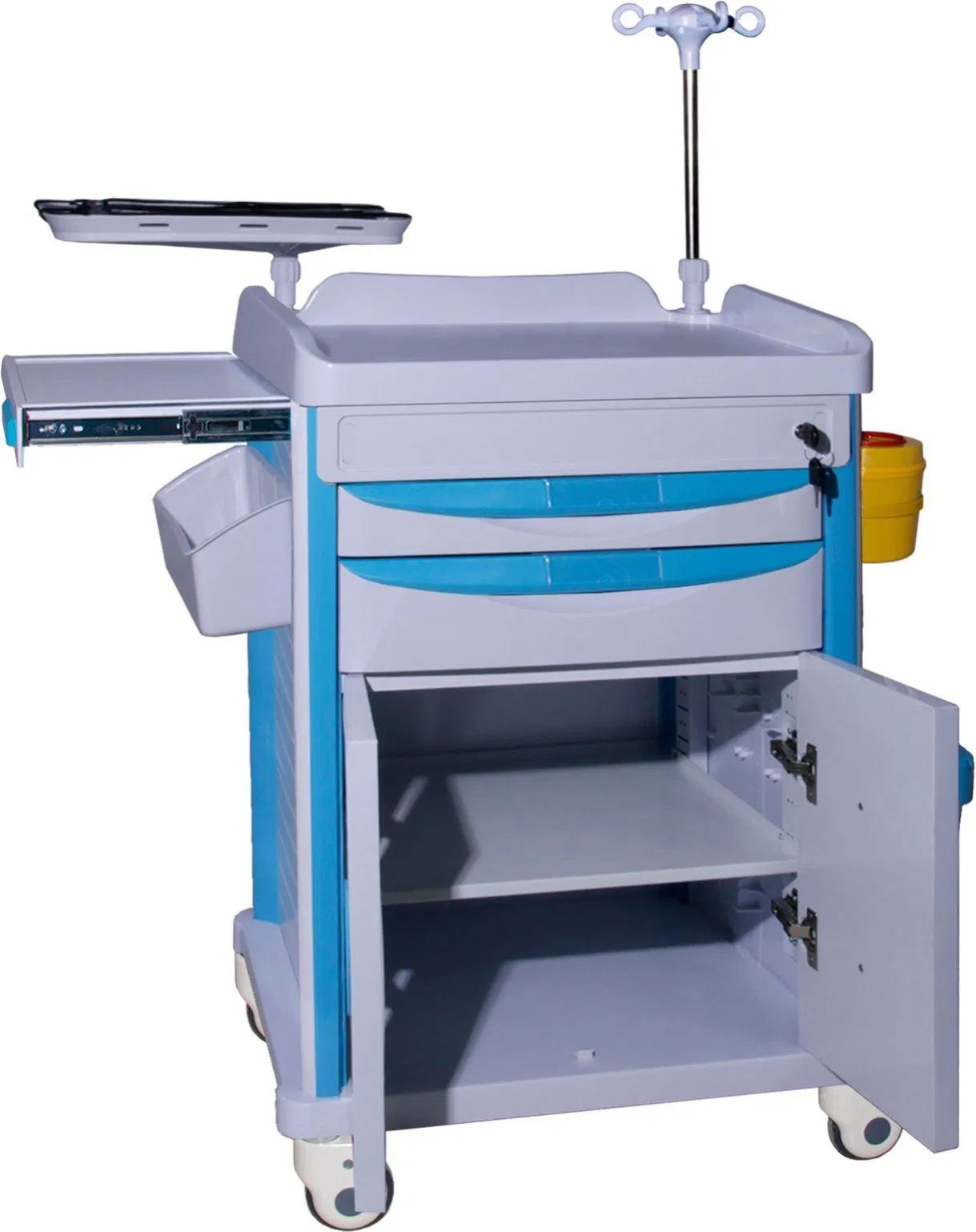 OEM ODM Available TRA625 Hospital Emergency Trolley with Sharps Box and Dirt Buckets