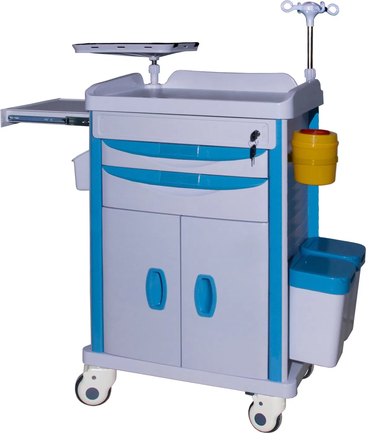 OEM ODM Available TRA625 Hospital Emergency Trolley with Sharps Box and Dirt Buckets