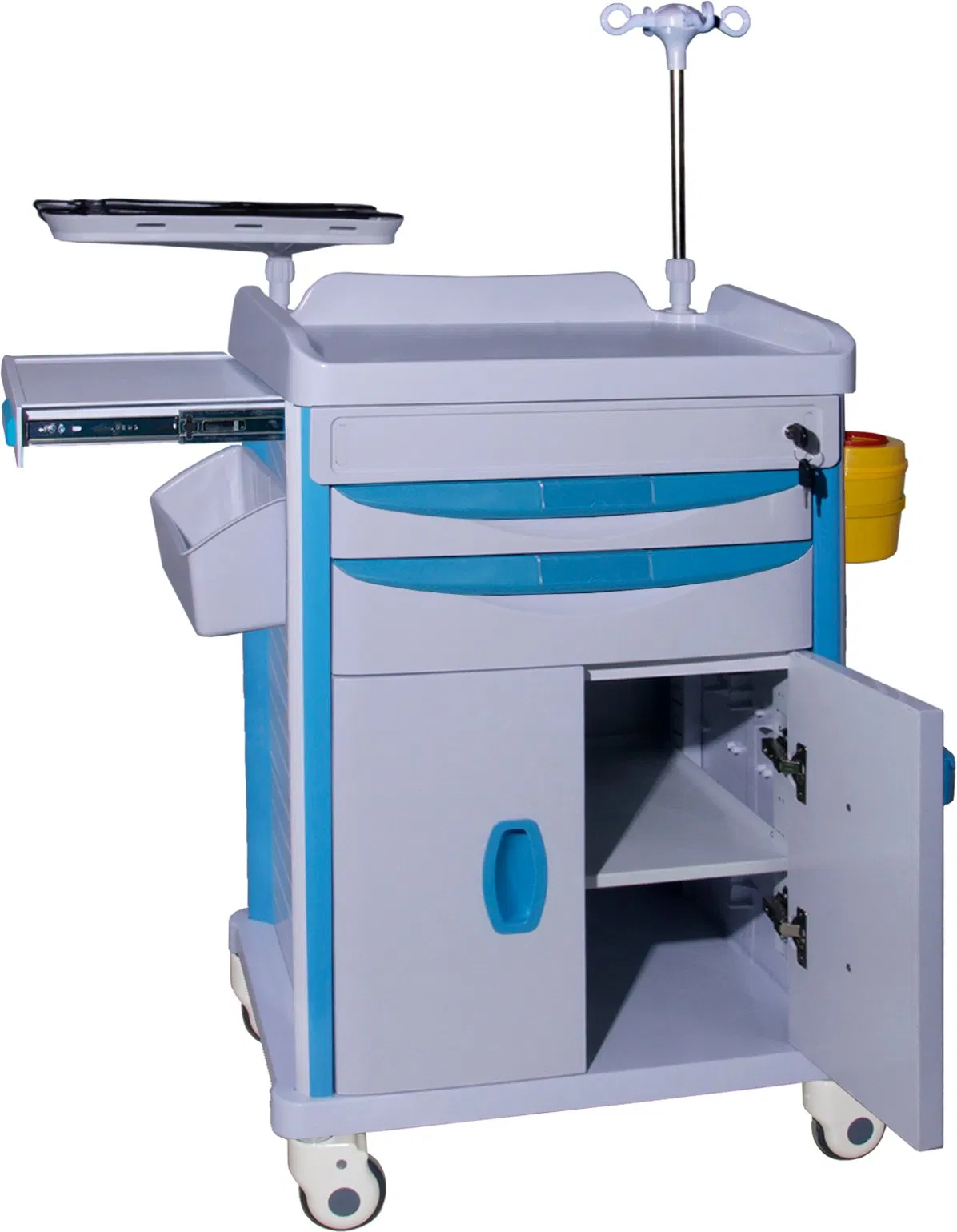 OEM ODM Available TRA625 Hospital Emergency Trolley with Sharps Box and Dirt Buckets