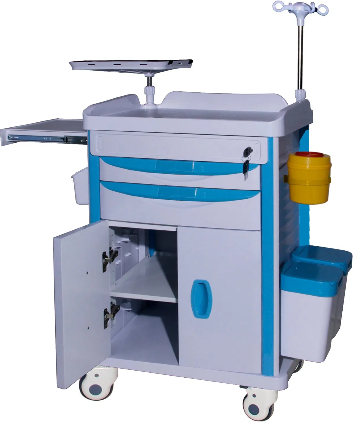 OEM ODM Available TRA625 Hospital Emergency Trolley with Sharps Box and Dirt Buckets