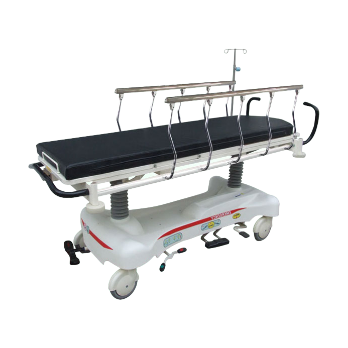 High Quality Operation Room Patient Transfer Cart with PP Side Rails and Infusion Stand