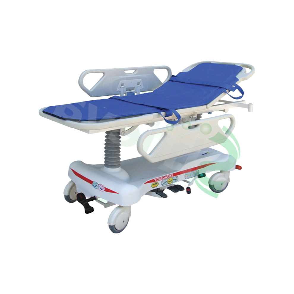 High Quality Operation Room Patient Transfer Cart with PP Side Rails and Infusion Stand