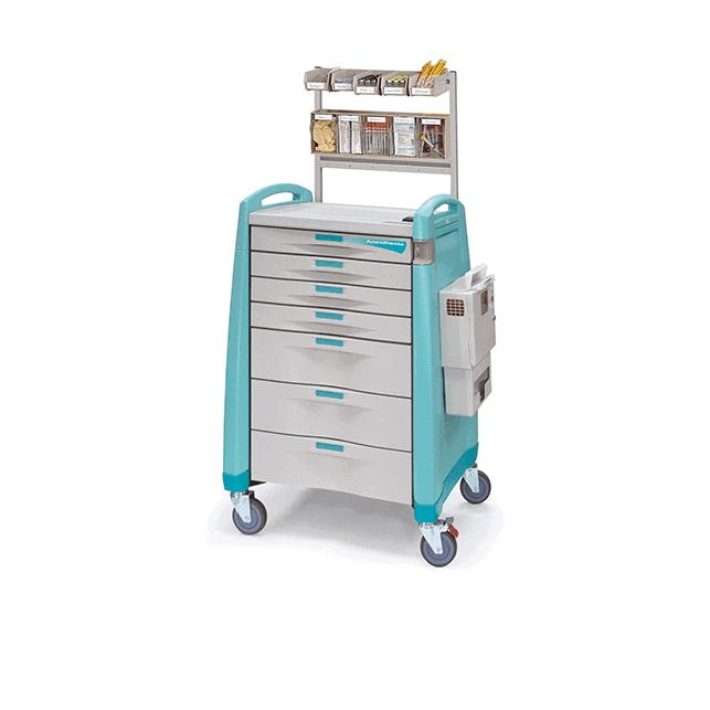Professional Grade Hospital Trolley with Central Lock and Defibrillator Bracket