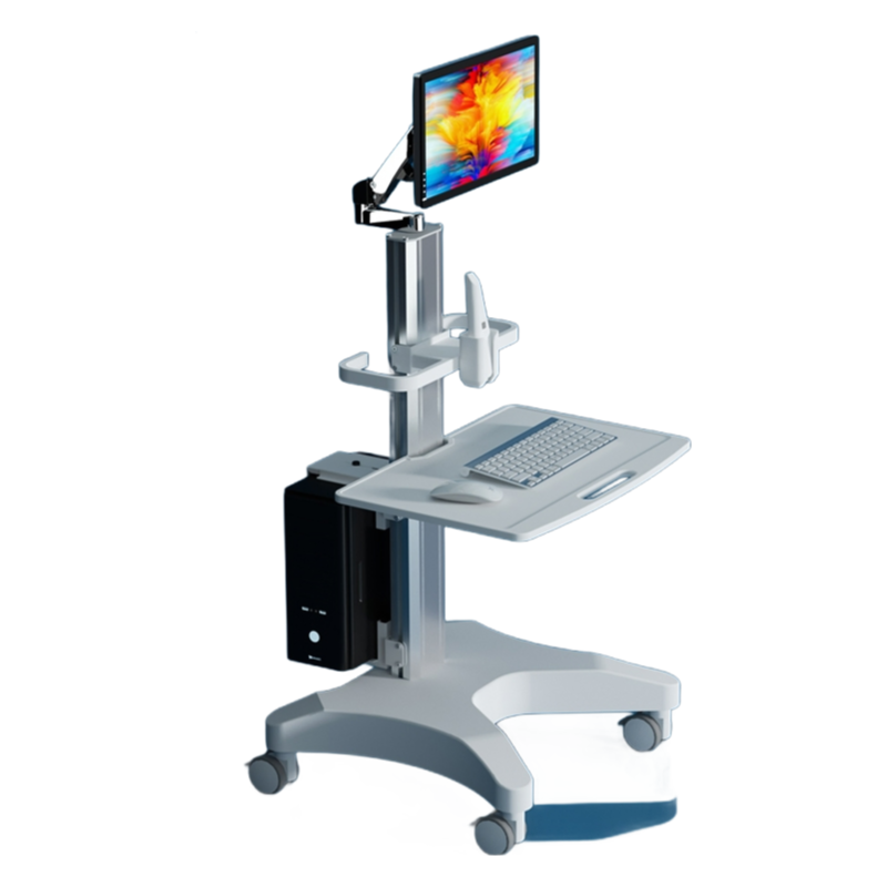 OEM/ODM Available Medical Trolley Cart with 600X420mm Tray Size and CPU Holder Extension