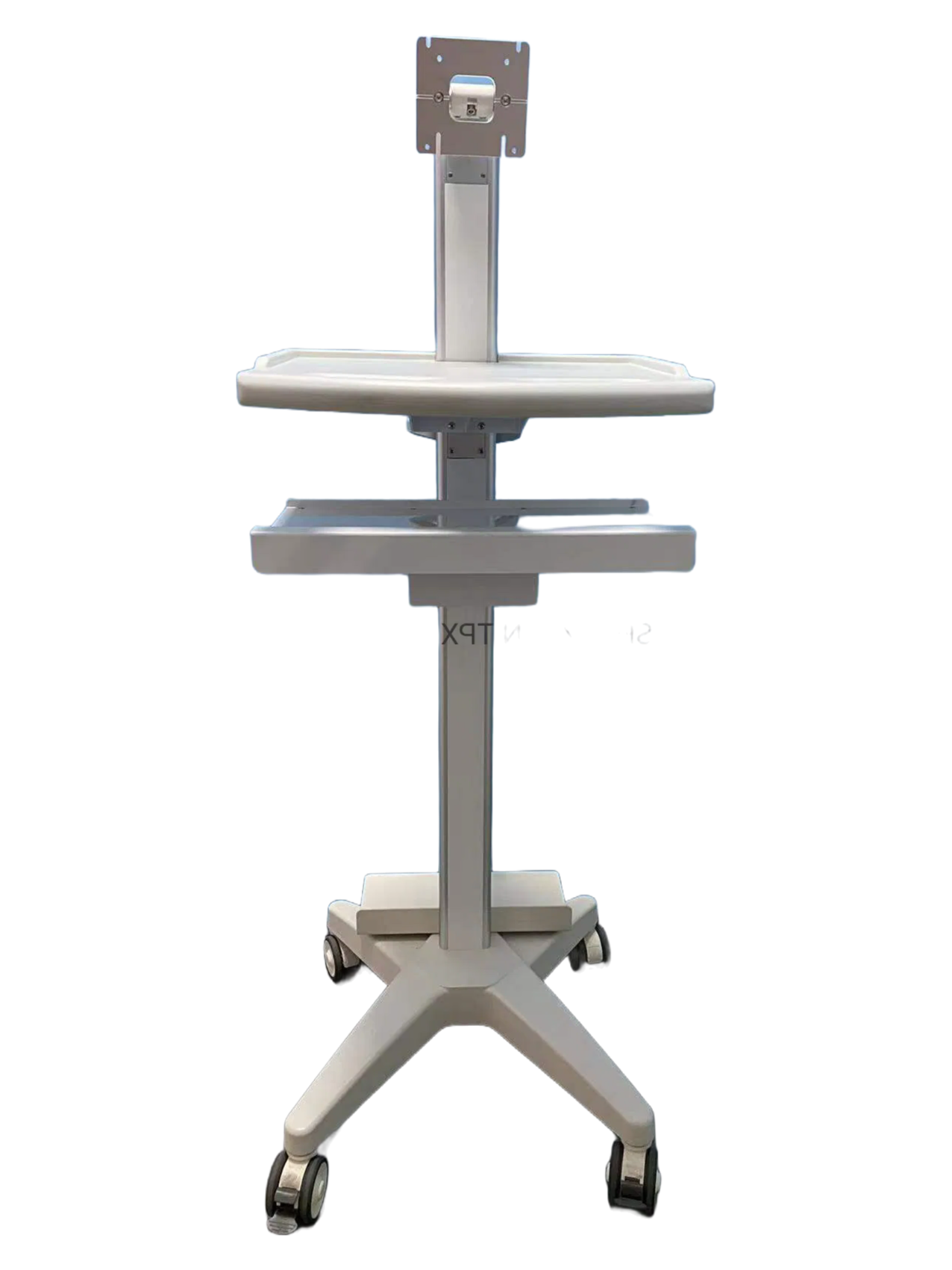 High-Quality Medical Computer Trolley with Aluminum Alloy Base and 22kg Load Capacity for Hospitals