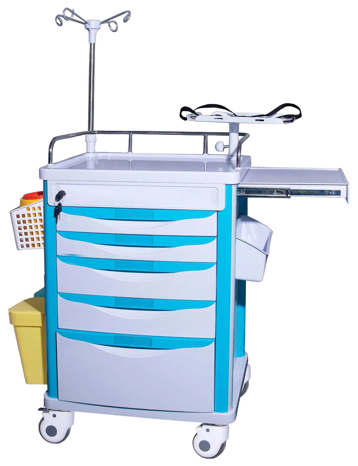Standard Size 625x475x930mm Emergency Trolley with ABS Engineering Plastic Structure