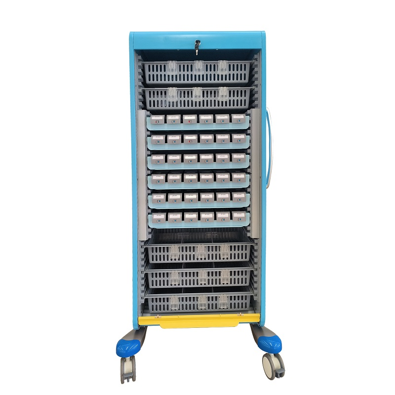 Utility Model Approved Medical ABS Medicine Cart with Cam Lock and Durable Construction