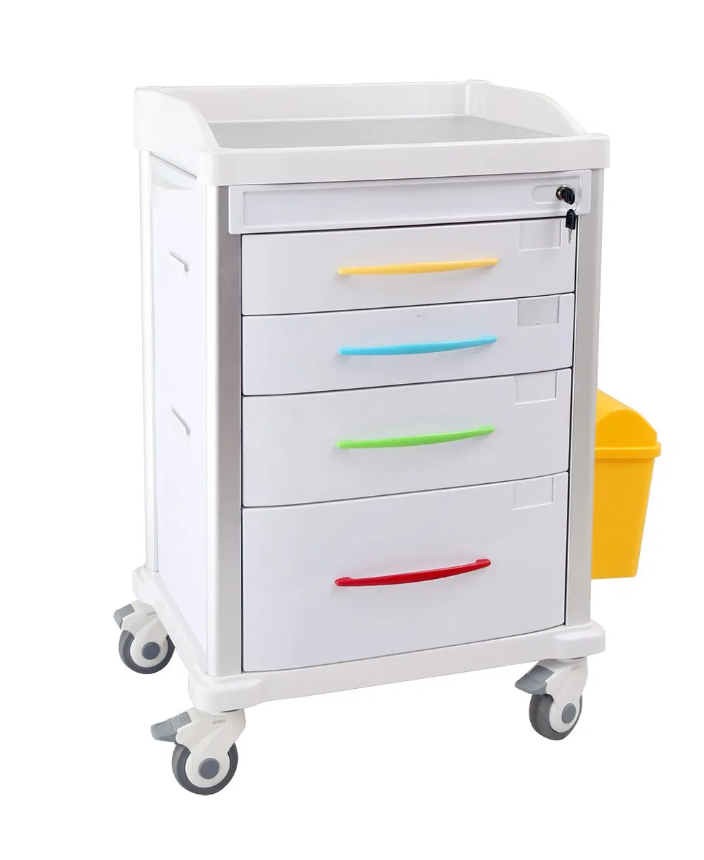 Customizable Medical Cart with 4 Drawers and Central Lock System for Healthcare Facilities