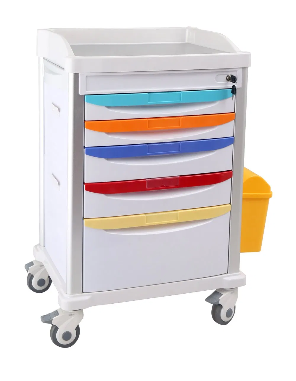 Customizable Medical Cart with 4 Drawers and Central Lock System for Healthcare Facilities