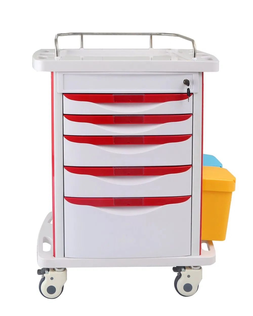 Customizable Medical Cart with 4 Drawers and Central Lock System for Healthcare Facilities