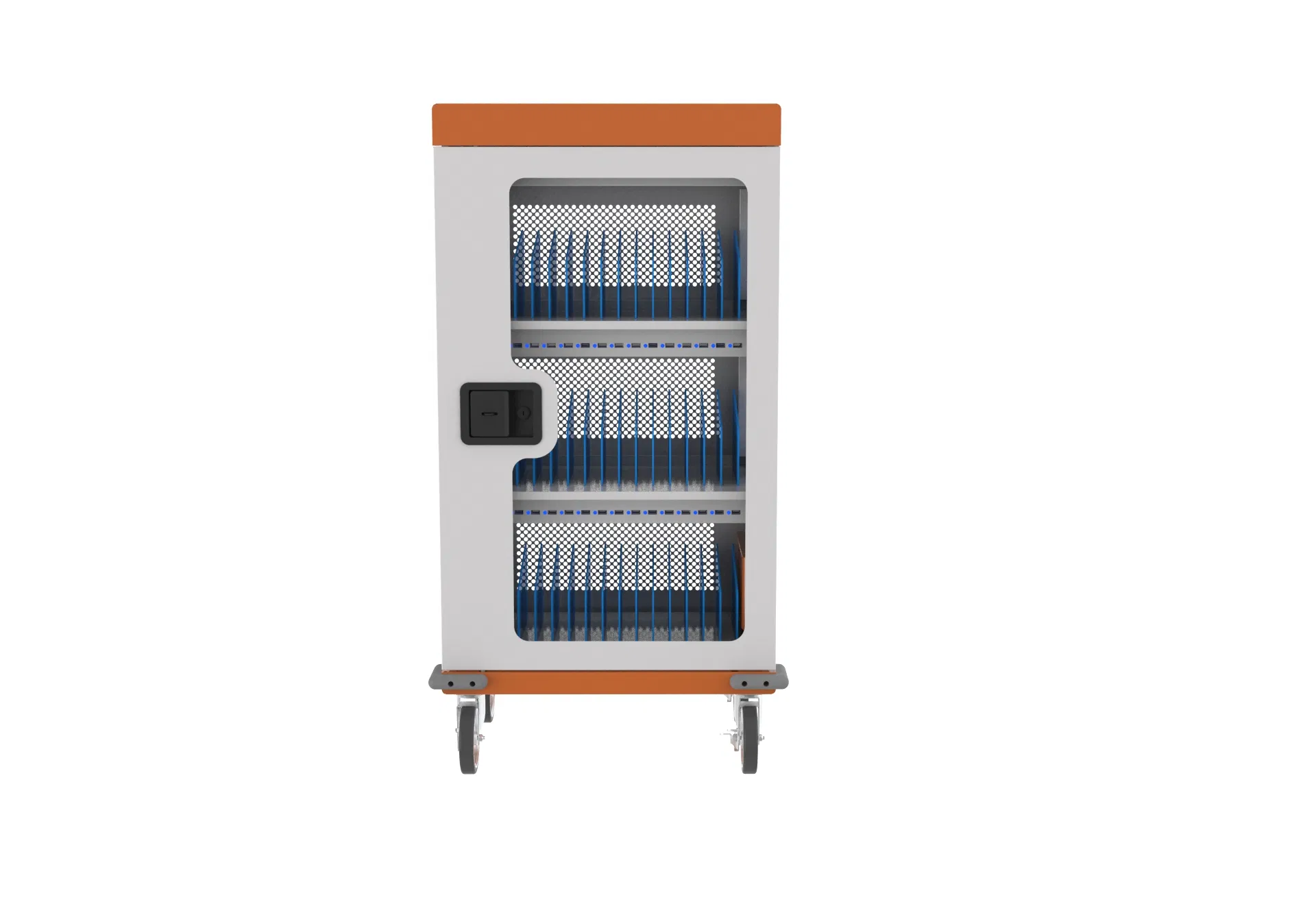 Industrial Grade Tablet Charging Station - 48 Device Capacity with Locking Steel Doors