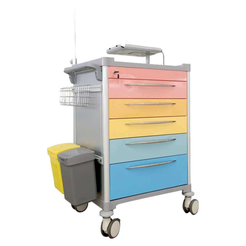 Wholesale Medical Emergency Crash Cart Trolley with ABS Aluminum Steel, Customizable for Hospital Logistics & Medicine Dispensing