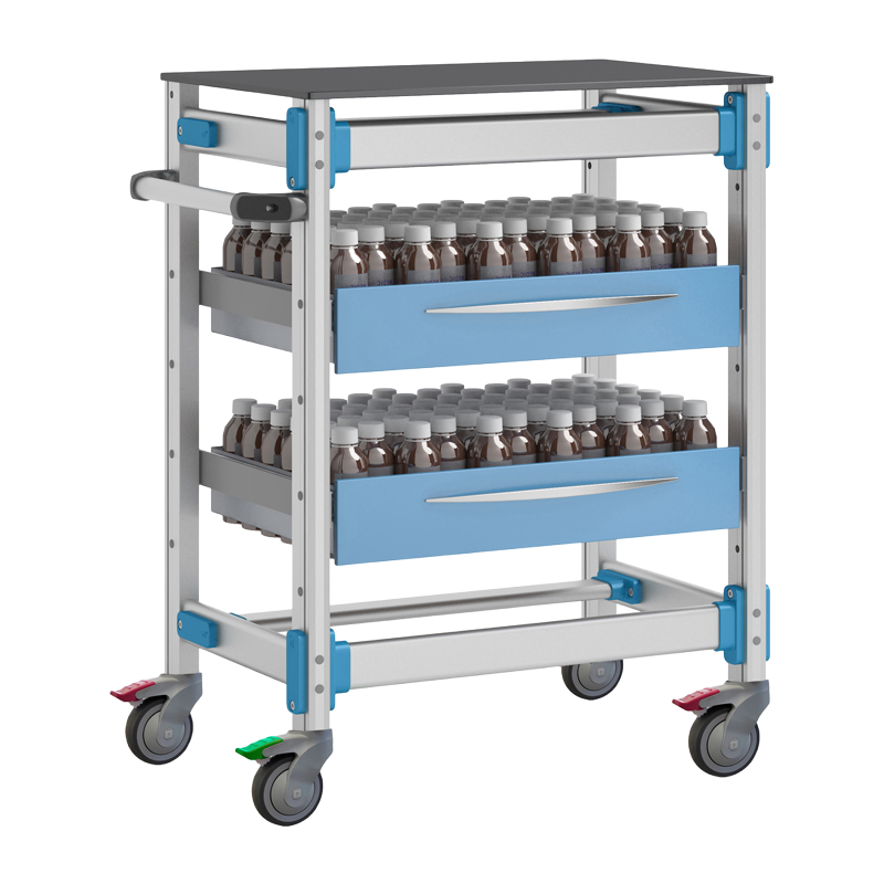 Wholesale Customized Hospital Medicine Trolley ISO Certified Medical Instrument Cart with Aluminum Alloy Drawers & Braked Casters