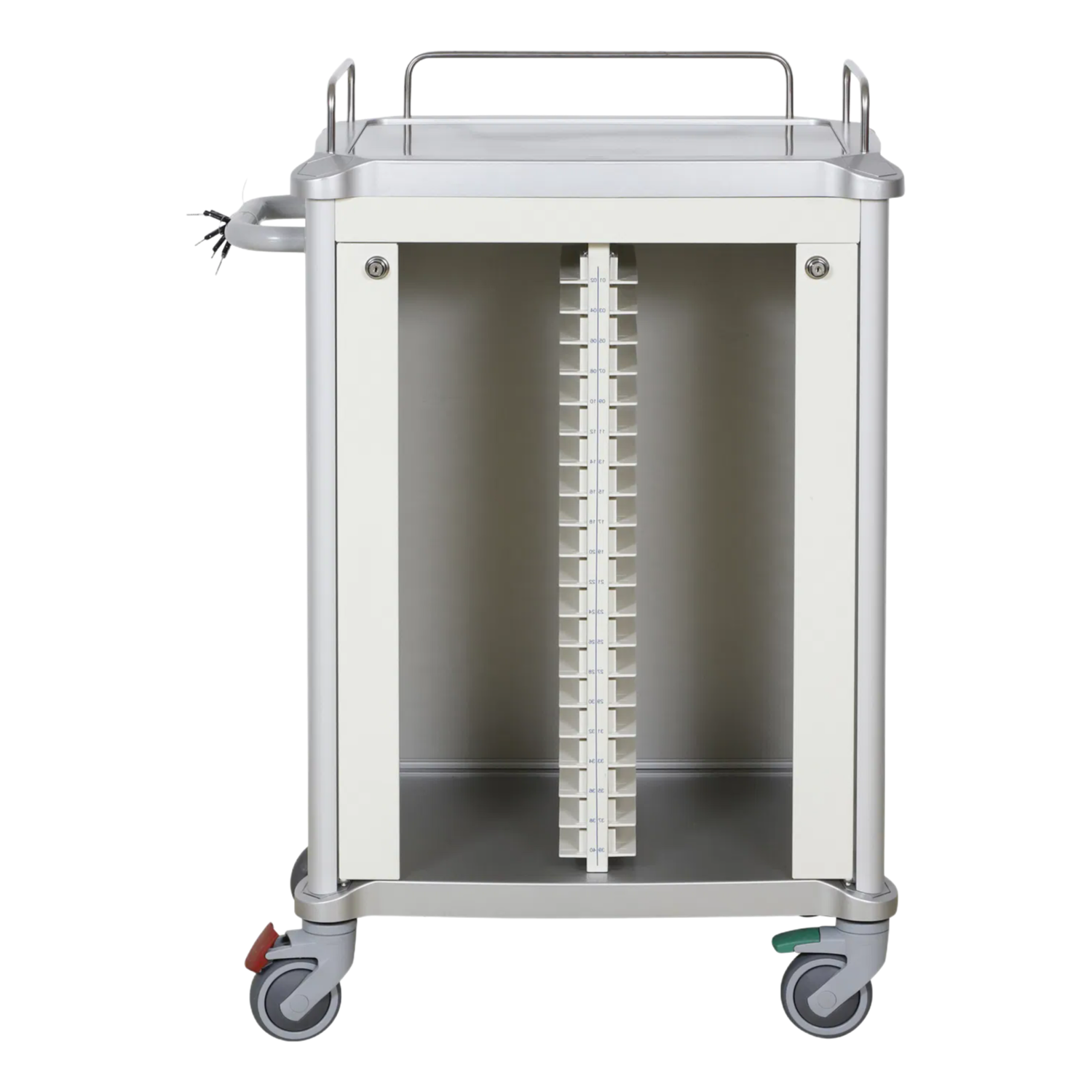 Wholesale Hospital Medical Record Trolley with ABS Handle, Zinc-Coated Steel Drawer & 25KG Drawer Loading for Patient File Management