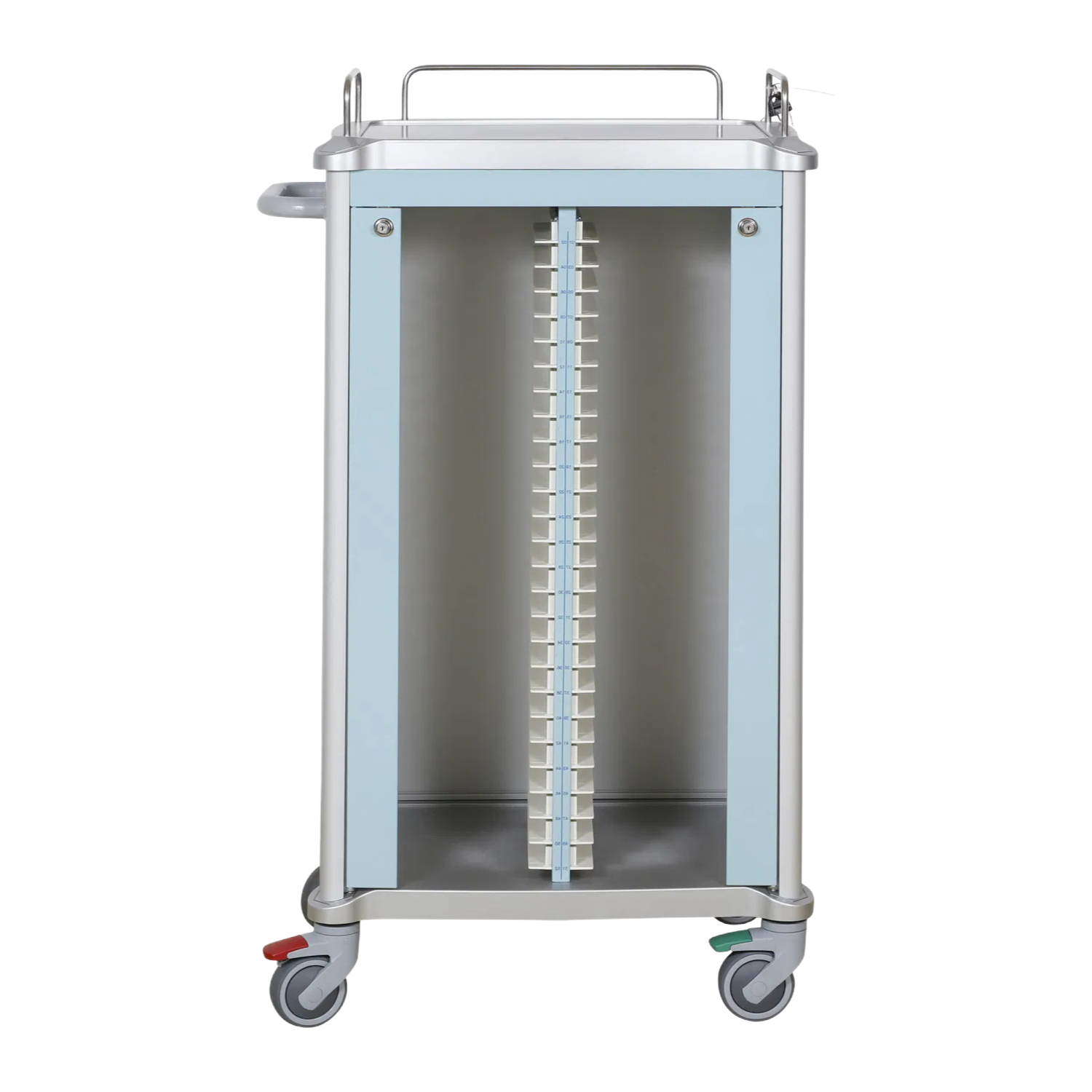 Wholesale Hospital Medical Record Trolley with ABS Handle, Zinc-Coated Steel Drawer & 25KG Drawer Loading for Patient File Management