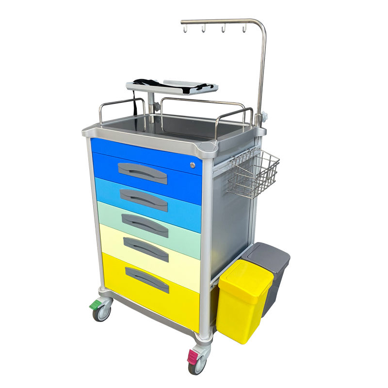 Medical Emergency Crash Cart - Hospital Emergency Medicine Trolley with Stainless Steel Construction