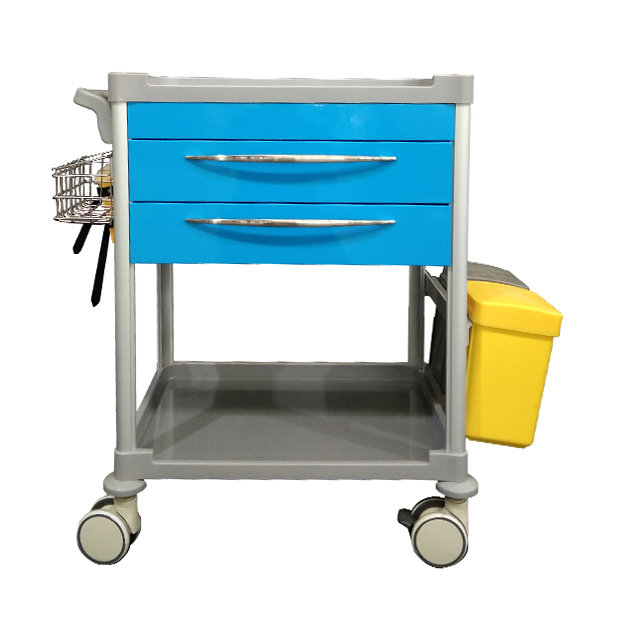 ABS Aluminum Alloy Medical Treatment Cart with Drawers - Hospital Medicine Trolley