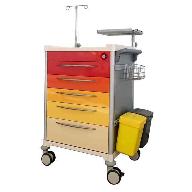 Multipurpose Medical Emergency Crash Cart Trolley for Hospital and Clinical Use
