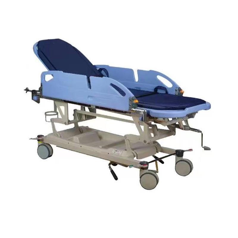 Heavy Duty Hydraulic Adjustable Hospital Patient Stretcher Trolley with Oxygen Cylinder Holder