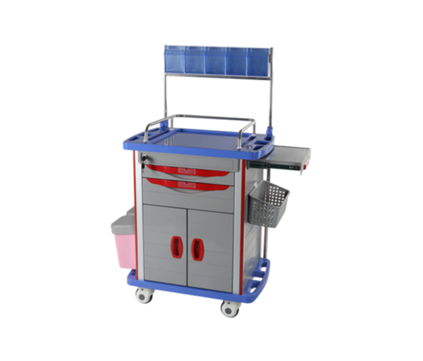 Factory Supply Customized Blue ABS Hospital Nursing Trolley Cart 5 Layers for Medical Healthcare Wholesale