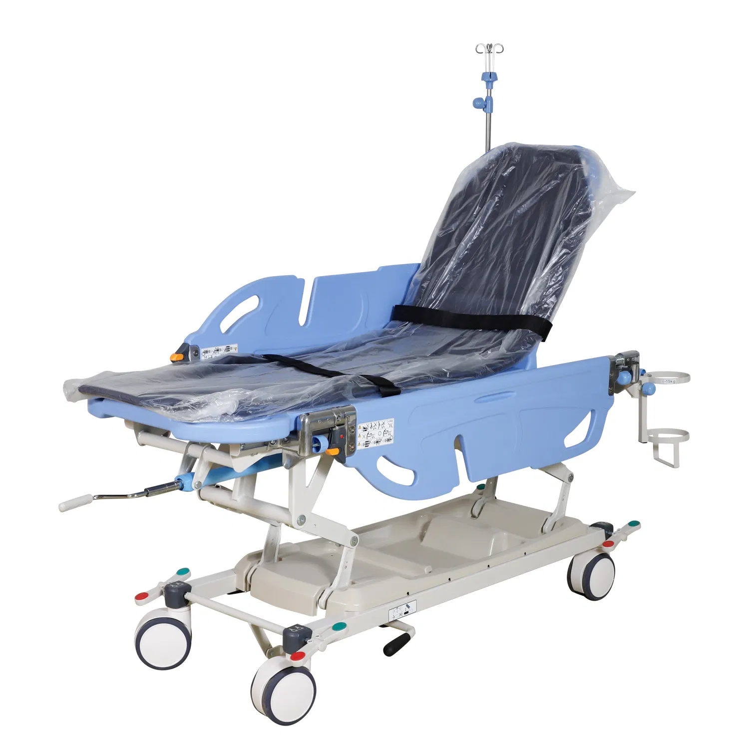 JDC-ZY115 Hospital Stretcher Trolley with Adjustable Height 510-850mm for Patient Transport