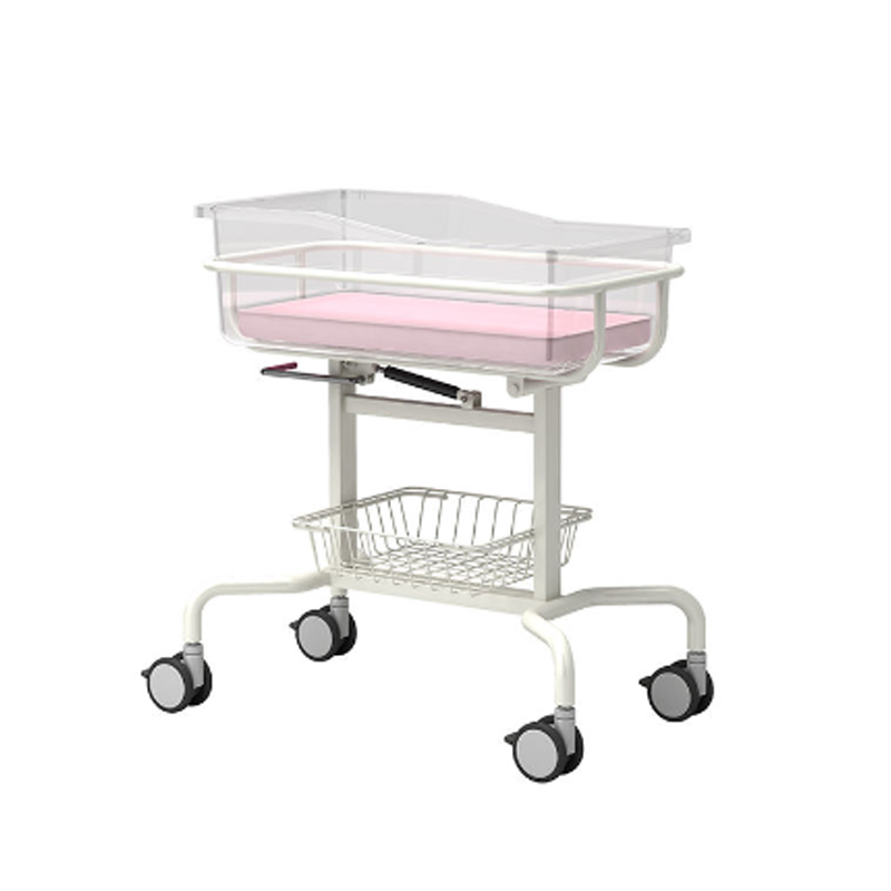 Premium Adjustable Hospital Baby Bassinet Trolley with Multi-Angle Positioning