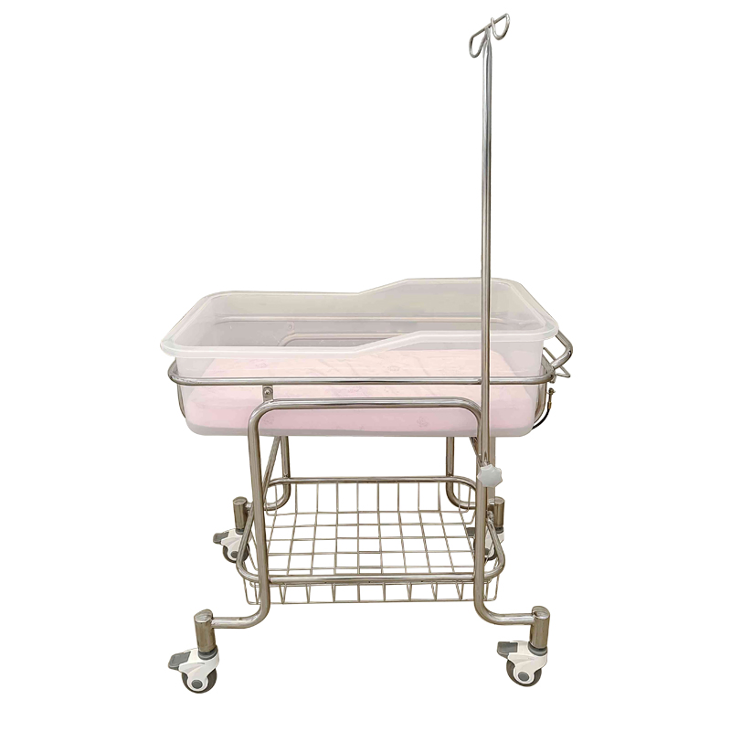 Premium Adjustable Hospital Baby Bassinet Trolley with Multi-Angle Positioning