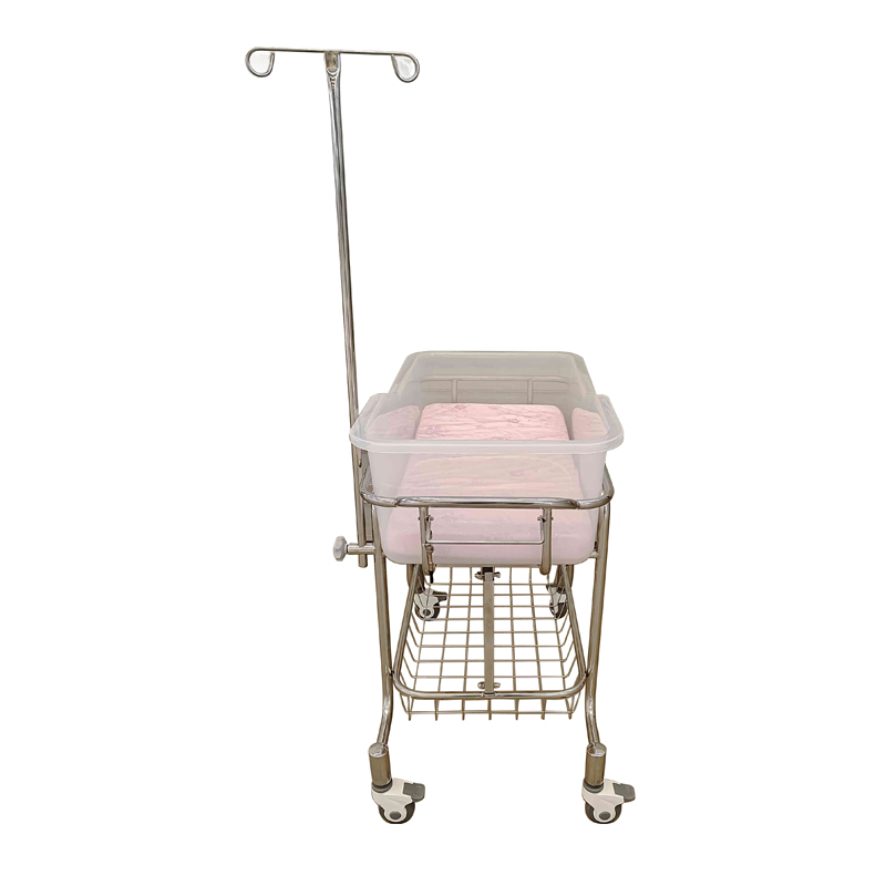 Premium Adjustable Hospital Baby Bassinet Trolley with Multi-Angle Positioning