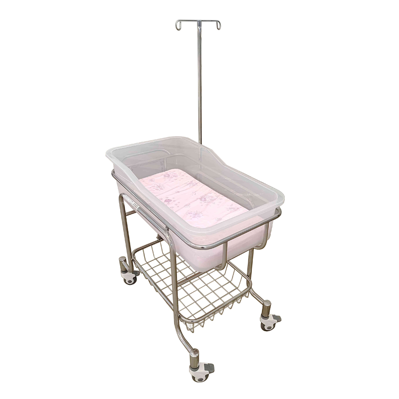 Premium Adjustable Hospital Baby Bassinet Trolley with Multi-Angle Positioning