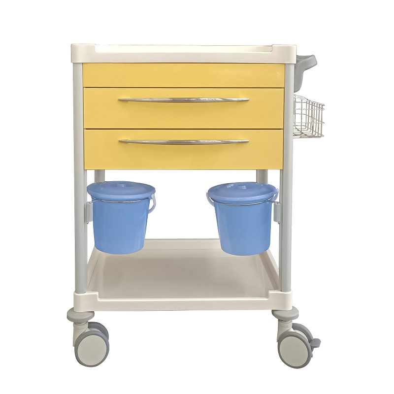 Silent Castors Medical Trolley for Hospital Patient Care - ABS & Aluminum Alloy Construction