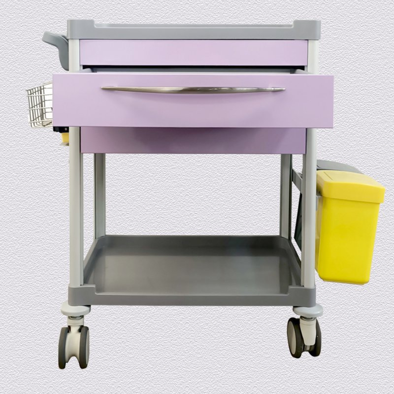 ABS Therapy Drugs Nursing Trolley - Hospital Medical Treatment Cart with IV Pole